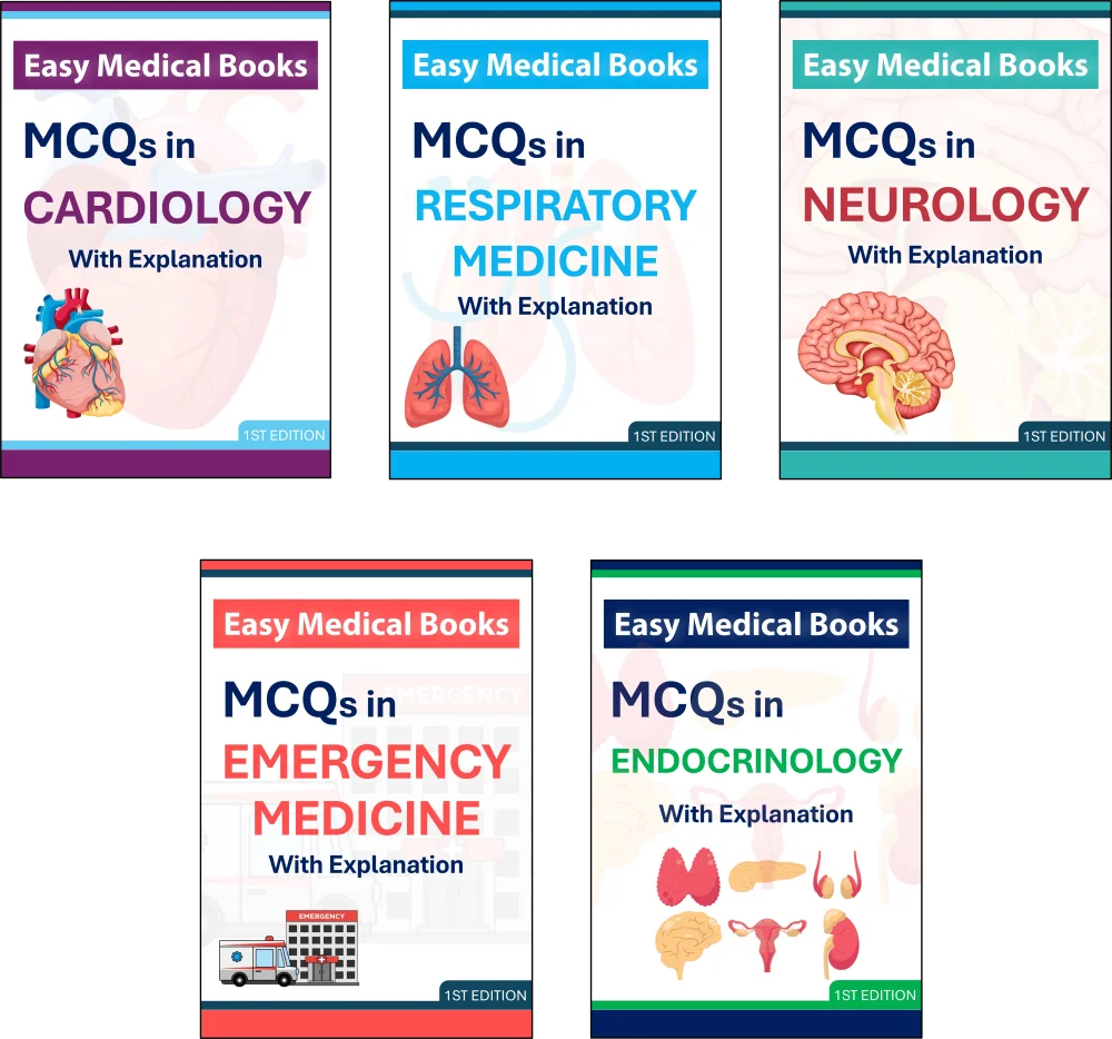 Easy medical books mcq ebooks cardiology respiratory medicine neurology emergency medicine endocrinology Main image combo